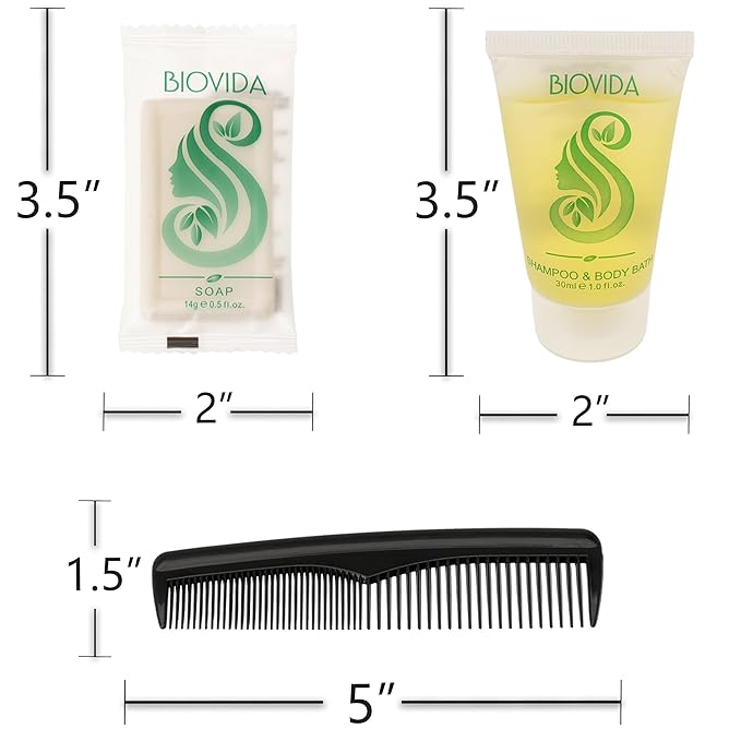 Moda West 96 Hygiene Kits - Bulk Case of Wholesale Basic Toiletry Kits for Men, Women, Travel, Charity 5 Pc Kit