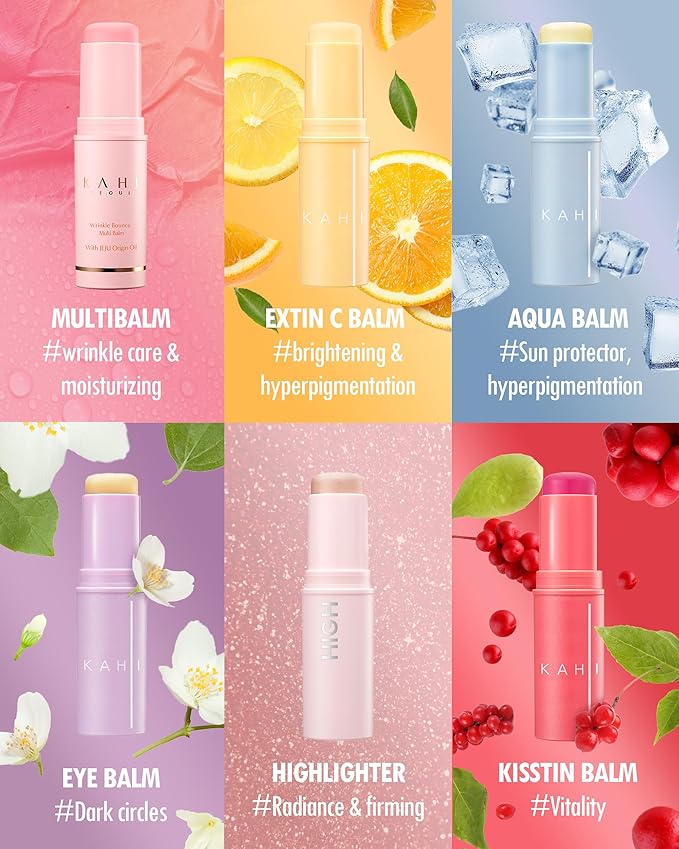 KAHI BALM SERIES - Eye Balm Stick & Moisture | Under Eye Brightener & Glow | Hydrating Stick & Multi-Purpose Korean Cream Dark Circles & Fine Lines (0.32 oz)