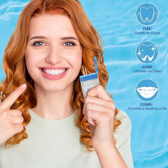 Brushpicks Interdental Toothpicks,Soft Bristle Dental Floss Picks Toothpicks,Helps Removes Plaque and Debris Between Your Teeth 600PCS (Pack of 5) Coconut