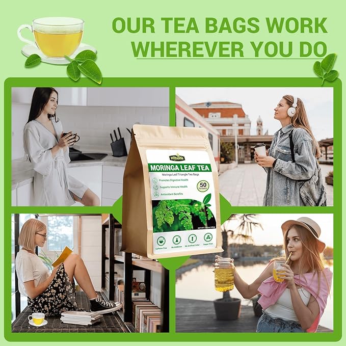 Moringa Leaf Tea - Caffeine Free, 50 Tea Bags