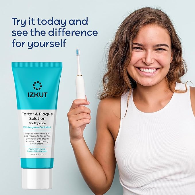 Plaque & Tartar Remover Toothpaste for Teeth: Removes Plaque & Controls Tartar Build-up - Long-Lasting Fresh Breath, Deep Cleansing & Gum-Friendly Formula (Wintergreen)