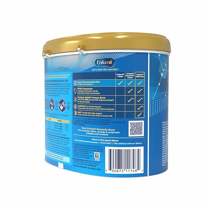 Enfamil Optimum (Enspire), Our Closest Formula to Breast Milk, Immune-Supporting Lactoferrin and Brain-Supporting DHA Baby Formula, Powder 20.5 Oz Tub