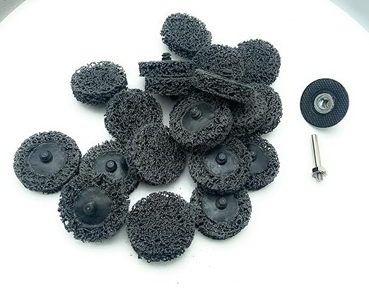 SIGNI Quick Change Poly Strip & Clean Rolok Disc for Rust and Paint Removal on Metal and Wood (2 inch, 20 Black+pad)