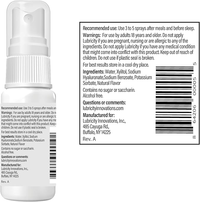 Moisturizer Oral Spray - Advanced Formula - Hyaluronic Acid and Xylitol, Saliva Substitute Oral Spray, The Most Satisfactory Solution in Dry Mouth Products (0.5 Fl. Oz., Strawberry)
