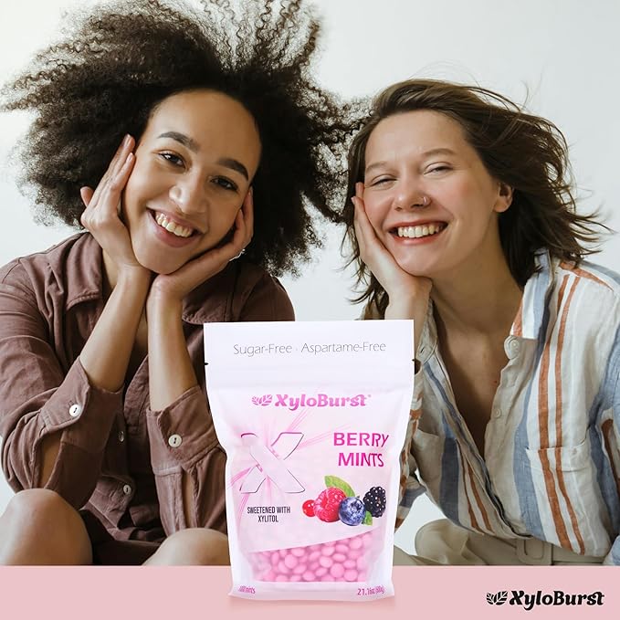 Xyloburst - Xylitol Mints | Sugar Free Breath Mint for Oral Health | Gluten Free, Vegan, Keto Friendly | Aspartame Free Mints | Berry | 1000 Count Bag