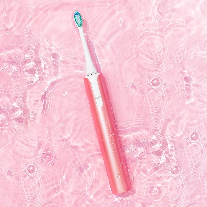 Soniclean Lux Sonic Toothbrush for Adults with 6 Toothbrush Heads, Rechargeable, Automatic, Sonic with Refills, Rose Gold