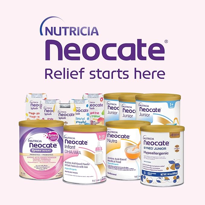 Nutricia Neocate Infant - Hypoallergenic, Amino Acid-Based Baby Formula - Well-Tolerated & Supports Normal Growth - Infant Formula with DHA, ARA & Iron - 14.1 oz can (Pack of 4)