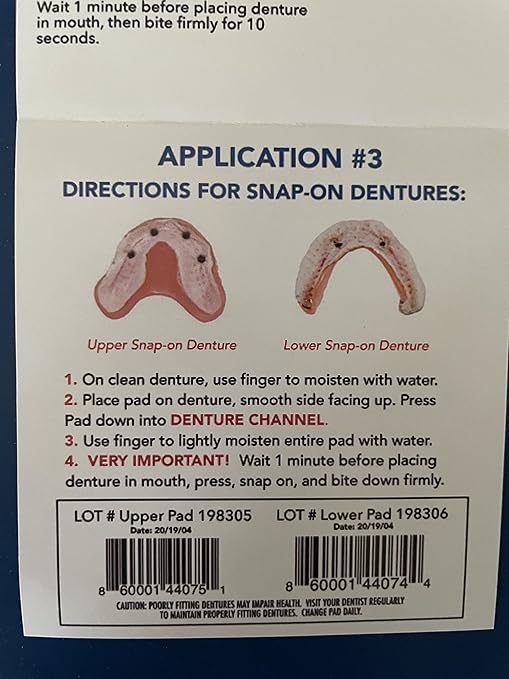 Adhesive Free Denture Pads | Lower Denture | 30 Pack | Secure & Comfortable Fit | No Glue/No Mess | All Day Suction | Denture Glue Alternative | Safe, Natural & Non-Toxic