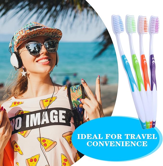 80 Pack Premium Toothbrushes, Oversized Easy Grip Rubber Handle, Soft Multi Color Nylon Bristles, Bulk Packed, No Cutting or Tearing Apart Required.