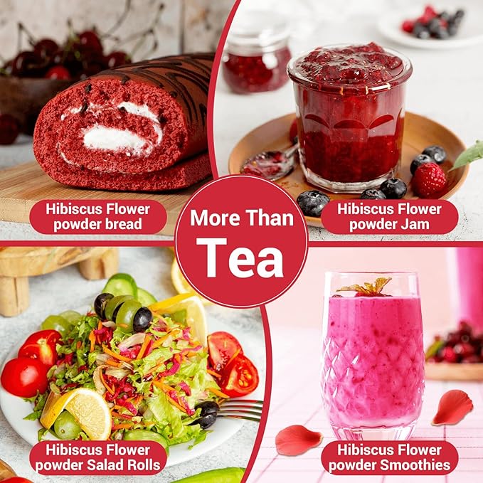 Hibiscus Tea Bags, Hibiscus Flower Herbal Tea - Rich in Vitamin C, Caffeine Free,Sugar Free, 50 Teabags
