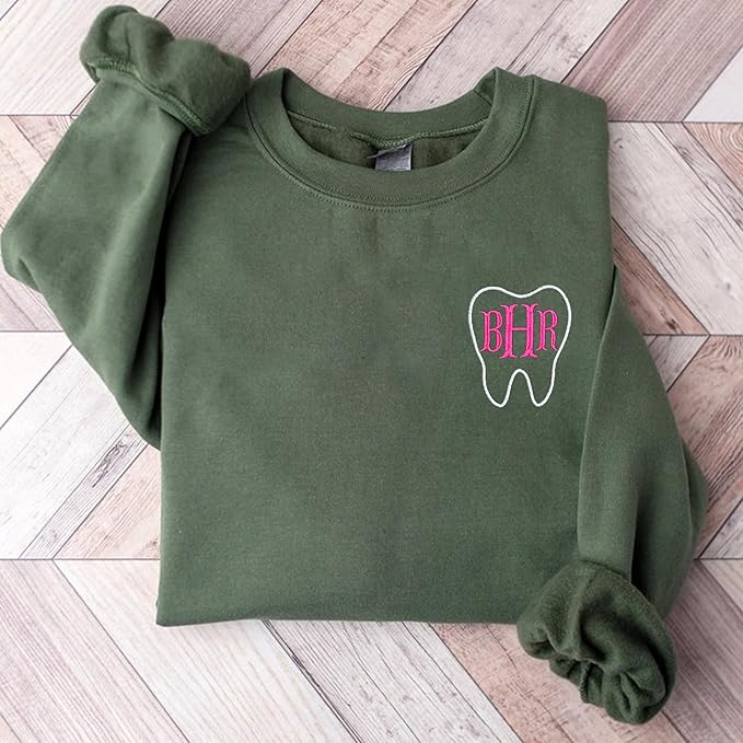 Chillever - Dental Hygienist Embroidered Sweatshirt, Gift For Hygienist, Tooth Gift, Teeth Sweatshirts For Women