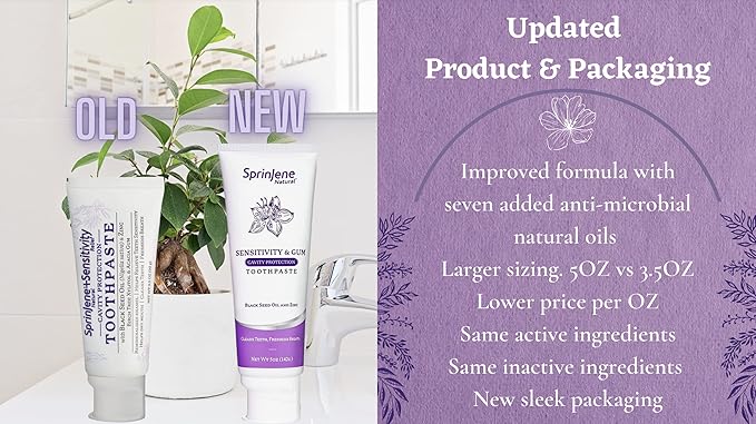 SprinJene Natural Sensitivity Relief Toothpaste with Fluoride – 2 Pack