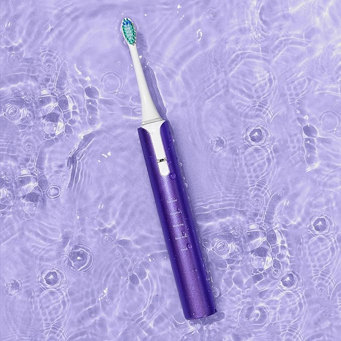 Soniclean Lux Sonic Toothbrush for Adults with 6 Toothbrush Heads, Rechargeable, Automatic, Purple