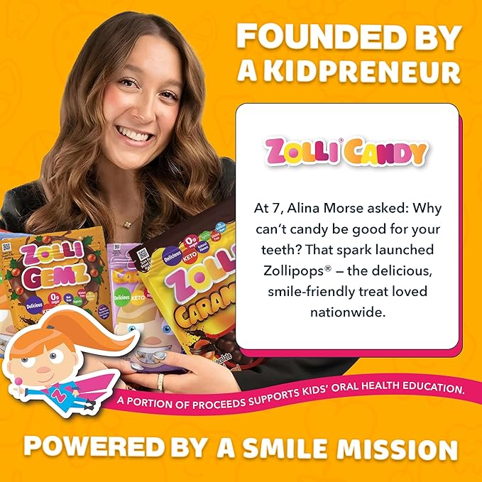 Zolli Caramelz in Dark Chocolate - Sugar-Free Candy, Keto & Diabetic-Friendly Healthy Candy, Dentist-Approved Treats for Kids, 3 oz