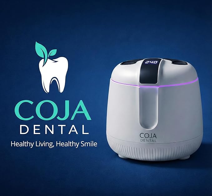 | Oral Cleansing Pod Pro + UV | Dentist-Designed Dental Pod for Retainers, Dentures & Aligners | Rechargeable USB-C (Artic White)