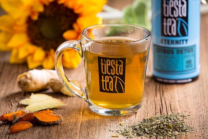 Tiesta Tea - Ginger Citrus Herbal Loose Leaf Tea, Lemon Ginger with Mint & Chamomile Blend, Caffeine-Free, Brew Hot or Iced, Makes Up to 200 Cups, Resealable Bulk Pouch, 12 Ounce