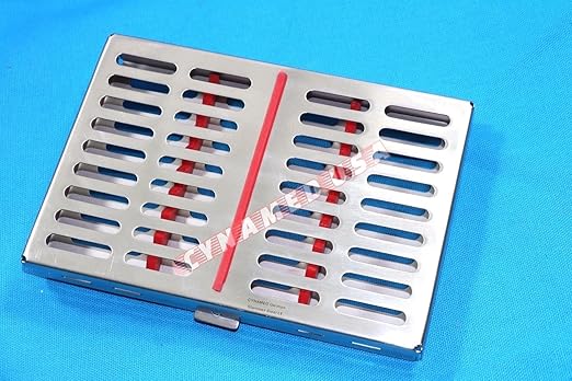 German 3 Dental Sterilization Cassette Rack Tray Box for 10 Instruments