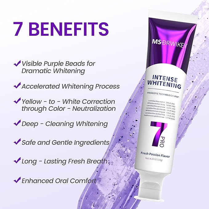 SP-6 Toothpaste, Cooling Fresh Breath, and Popping 7-Pro Whitening Toothpaste Bundle | 6 Probiotics for Oral Health, Fluoride-Free, Safe for Enamel, Deep Whitening & Freshness