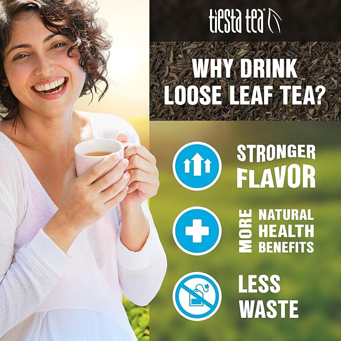 Tiesta Tea - Golden Milk, Loose Leaf, Sweet Turmeric Herbal Tea, Premium Non-Caffeinated Herbal Blend, Make Hot or Iced, Brews Up to 200 Cups, 16 oz Resealable Bulk Pouch