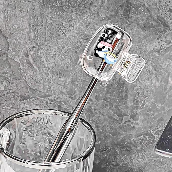 Upgrade Travel Toothbrush Head Covers Toothbrush Protector Cap Brush Pod Case Protective Portable Plastic Clip for Household Travel, Bathroom, School, Camping, Business (A, 2 Pack)