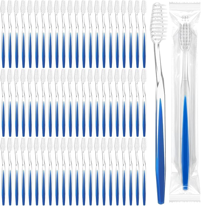 200PCS Individual Wrapped Disposable Toothbrushes Single Use Travel Tooth Brush with Soft Bristle for Women Men Adult Hotels Camp Guest Homeless Gift Donation
