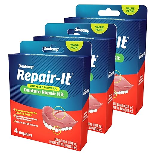 Dentemp Repair Kit - Repair-It Advanced Formula Denture Repair Kit - Repairs Broken Dentures, Mends Cracks and Replace Loose Teeth (2 Pack (12 Count))