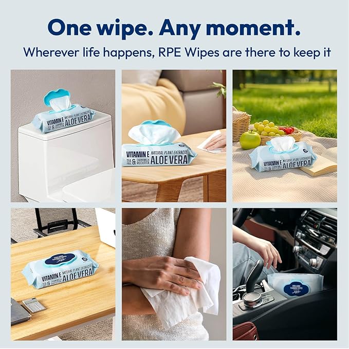 Flushable Wet Wipes - 9 Large & 6 Travel Packs (600 Ct) - XL Unscented Body & Hand Wipes with Vitamin E & Aloe - For Adults, Kids & Children - All-in-One for Home, Bathroom, Car & On-the-Go Freshness