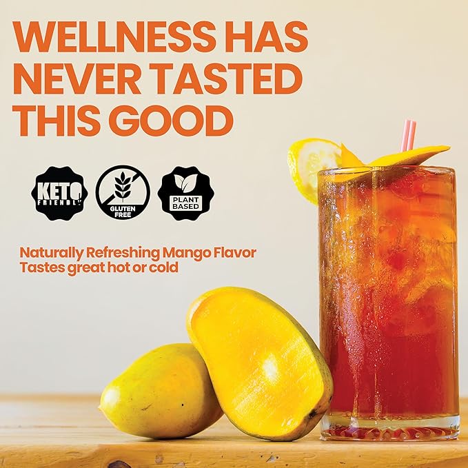 Rapid Fire Slim Tea Bags, Blend of Natural Herbs and Botanicals, Promotes Energy and Digestion, Supports Metabolism, 14 Servings Mango Flavor