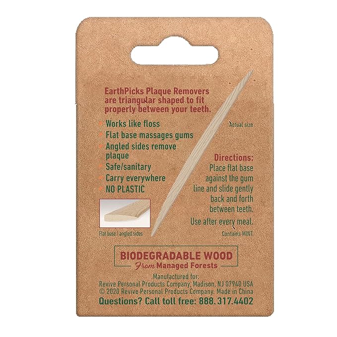 The Natural Dentist Earthpicks Plaque Removers 300 ct, Pocket-Sized Oral Health Solution, Eco-Friendly