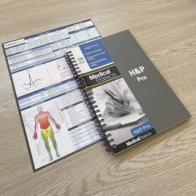 H&P Pro Notebook (Extra Space for Note-taking) – Medical History and Physical Notebook for medical students, residents, nurse practitioner NP, and physician assistants PA