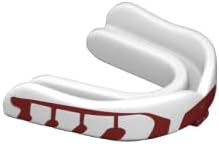 Velocity Champion Junior Mouthguard, 1 Pack, Maroon & White - for Ages 5 to 10 - Ideal for Lacrosse, Football, Hockey, Basketball, Soccer, Boxing, Martial Arts, Field Hockey, and More