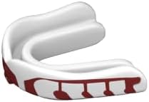 Velocity Champion Junior Mouthguard, 1 Pack, Maroon & White - for Ages 5 to 10 - Ideal for Lacrosse, Football, Hockey, Basketball, Soccer, Boxing, Martial Arts, Field Hockey, and More