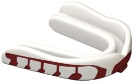 Velocity Champion Adult Mouthguard, 1 Pack, Maroon & White - for Ages 18 and Up - Ideal for Lacrosse, Football, Hockey, Basketball, Soccer, Boxing, Martial Arts, Field Hockey, and More