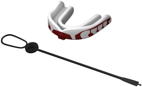 Velocity Champion Junior Mouthguard, 1 Pack, Red & White - for Ages 5 to 10 - Ideal for Lacrosse, Football, Hockey, Basketball, Soccer, Boxing, Martial Arts, Field Hockey, and More