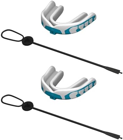 Velocity Champion Junior Mouthguard, 2 Pack, Carolina Blue & White - for Ages 5 to 10 - Ideal for Lacrosse, Football, Hockey, Basketball, Soccer, Boxing, Martial Arts, Field Hockey, and More