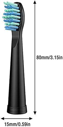 10 Pack Electric Toothbrush Replacement Heads Compatible with Sonic-FX and Fit SnapWhite for Adults and Kids, Soft Charcoal/Nylon Bristles, 5 Black+5 White