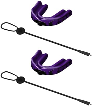 Velocity Champion Junior Mouthguard, 2 Pack, Black & Purple - for Ages 5 to 10 - Ideal for Lacrosse, Football, Hockey, Basketball, Soccer, Boxing, Martial Arts, Field Hockey, and More