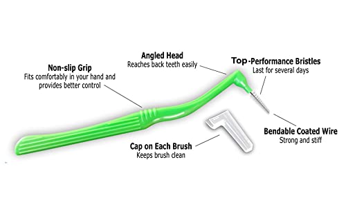 Interdental Brush Angle Cleaners - Jumbo Pack (50 Brushes) (Wide) - Remove Plaque - Toothpick