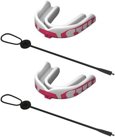Velocity Champion Youth Mouthguard, 2 Pack, Pink & White - for Ages 11 to 18 - Ideal for Lacrosse, Football, Hockey, Basketball, Soccer, Boxing, Martial Arts, Field Hockey, and More