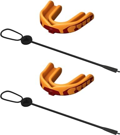 Velocity Champion Junior Mouthguard, 2 Pack, Maroon & Yellow - for Ages 5 to 10 - Ideal for Lacrosse, Football, Hockey, Basketball, Soccer, Boxing, Martial Arts, Field Hockey, and More
