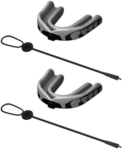Velocity Champion Youth Mouthguard, 2 Pack, Black & Silver - for Ages 11 to 18 - Ideal for Lacrosse, Football, Hockey, Basketball, Soccer, Boxing, Martial Arts, Field Hockey, and More