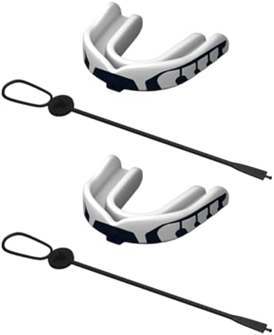 Velocity Champion Youth Mouthguard, 2 Pack, Navy & White - for Ages 11 to 18 - Ideal for Lacrosse, Football, Hockey, Basketball, Soccer, Boxing, Martial Arts, Field Hockey, and More