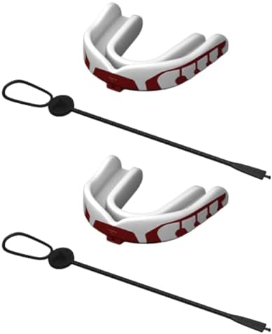 Velocity Champion Youth Mouthguard, 2 Pack, Red & White - for Ages 11 to 18 - Ideal for Lacrosse, Football, Hockey, Basketball, Soccer, Boxing, Martial Arts, Field Hockey, and More