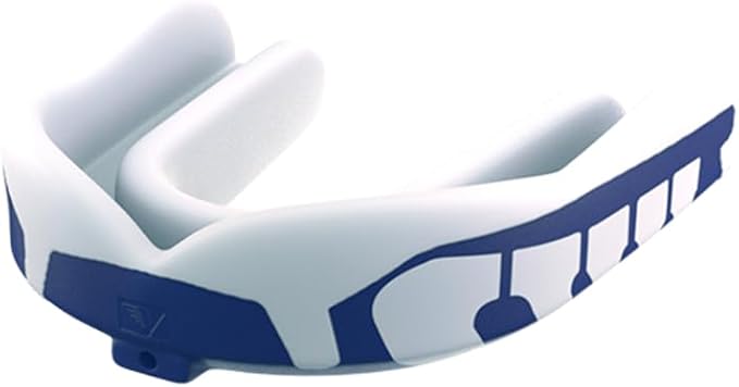 Velocity Champion Adult Mouthguard, 1 Pack, Navy & White - for Ages 18 and Up - Ideal for Lacrosse, Football, Hockey, Basketball, Soccer, Boxing, Martial Arts, Field Hockey, and More