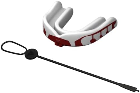 Velocity Champion Youth Mouthguard, 1 Pack, Red & White - for Ages 11 to 18 - Ideal for Lacrosse, Football, Hockey, Basketball, Soccer, Boxing, Martial Arts, Field Hockey, and More