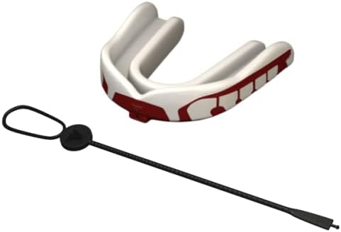 Velocity Champion Adult Mouthguard, 1 Pack, Red & White - for Ages 18 and Up - Ideal for Lacrosse, Football, Hockey, Basketball, Soccer, Boxing, Martial Arts, Field Hockey, and More