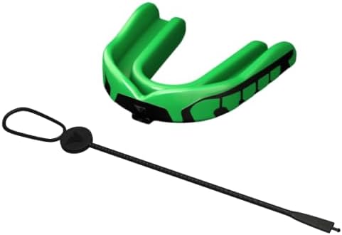 Velocity Champion Adult Mouthguard, 1 Pack, Black & Lime - for Ages 18 and Up - Ideal for Lacrosse, Football, Hockey, Basketball, Soccer, Boxing, Martial Arts, Field Hockey, and More