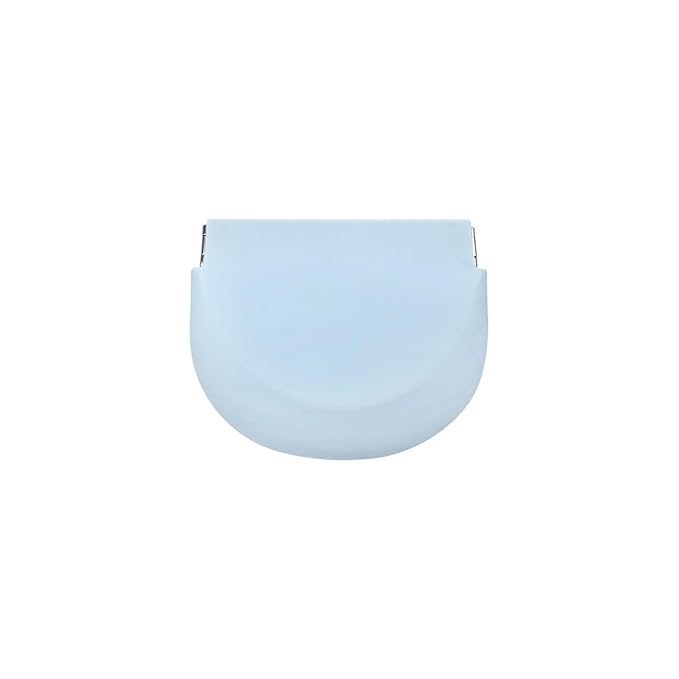 1PC Silicone Retainer Case without Lanyard, Cute Vent Holes Denture Box, Mouth Guard Case Travel Holder for Girls, Women, Men (Blue)