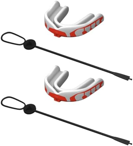 Velocity Champion Junior Mouthguard, 2 Pack, Orange & White - for Ages 5 to 10 - Ideal for Lacrosse, Football, Hockey, Basketball, Soccer, Boxing, Martial Arts, Field Hockey, and More