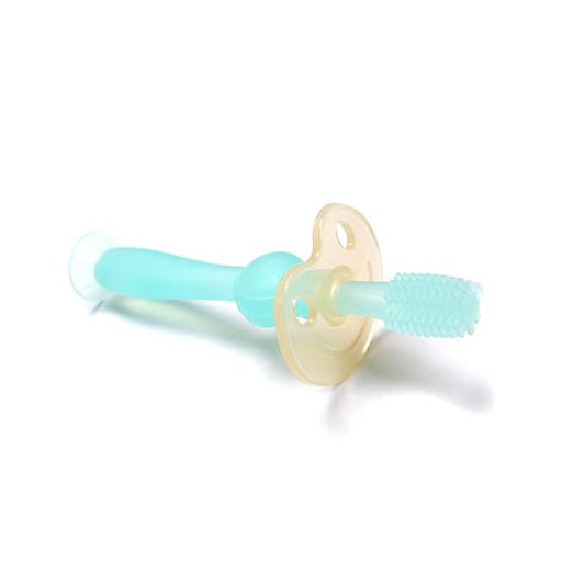 Haakaa 360° Silicone Baby Toothbrush – 100% Soft Food Grade Silicone, BPA-Free, Suction Base, Safe for Babies 6 Months+, Gentle Gum and Teeth Cleaning for Infants, Gum Massager